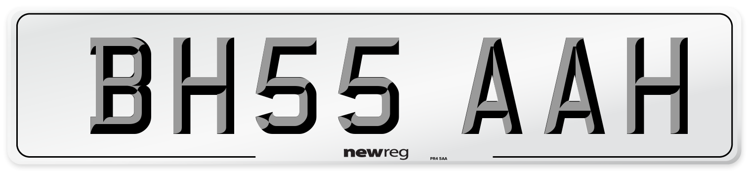 BH55 AAH Number Plate from New Reg